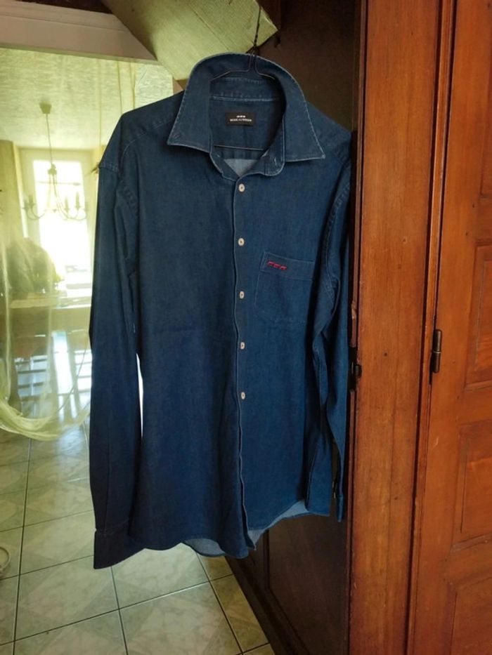 Chemise bleu style denim Mise Au Green L/40 vintage - photo numéro 2