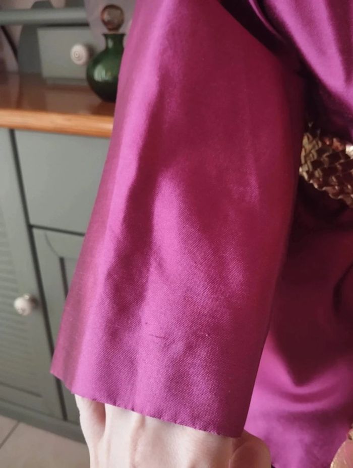 🌹 Ensemble Veste & Jupe Magenta Pure Soie Sintesis T50/52🌹 - photo numéro 3