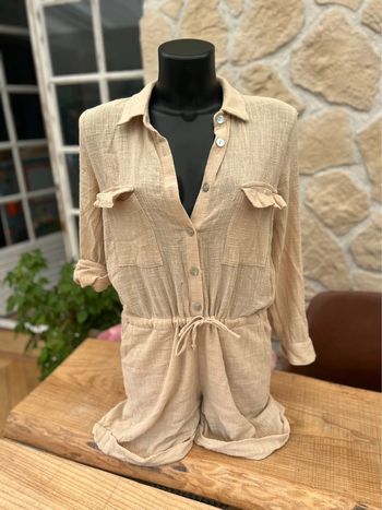 Combinaison short Combishort été lin neuf étiqueté saharienne