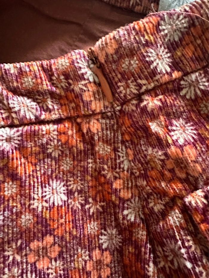 Jupe coton fleuri à velours Zara - photo numéro 4