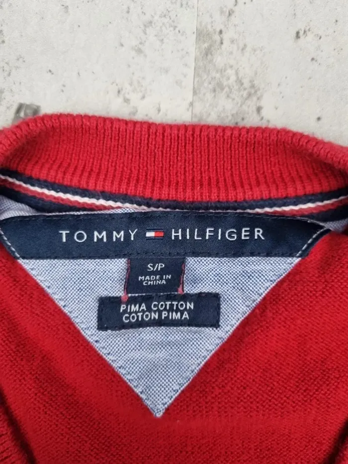 Pull col V Tommy Hilfiger rouge, S Hommes - photo numéro 6
