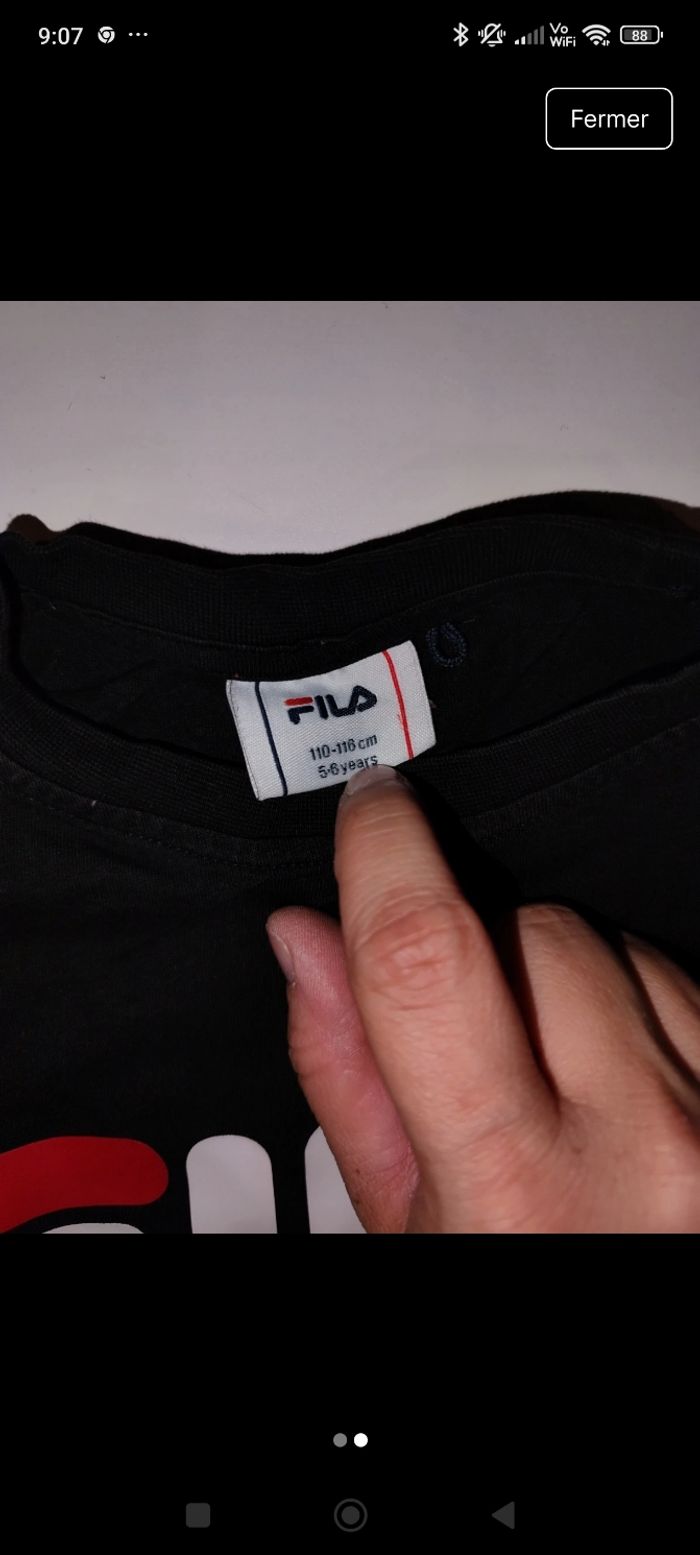 Tee shirt fila garçon 5 6 ans - photo numéro 2