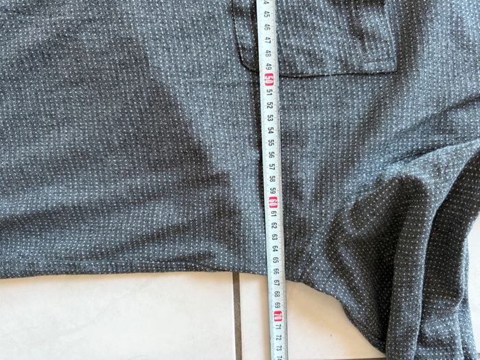 Chemise / Surchemise vintage George en coton taille XXXL couleur grise & blanche - photo numéro 7