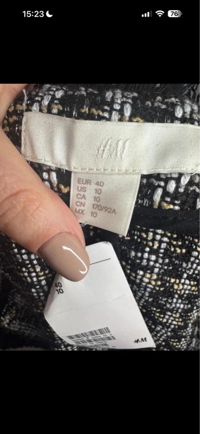 Veste longue chic classe- Noir Et Blanc - Très Bon Etat - photo numéro 5