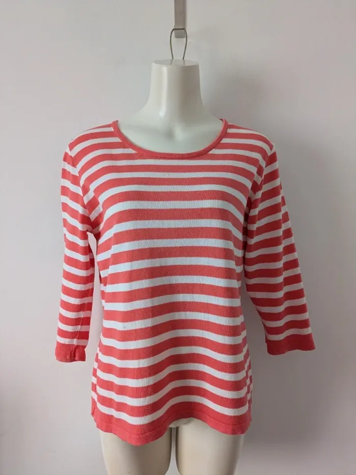 Top à rayures en coton manche 3/4 - Missegle - taille 42/44