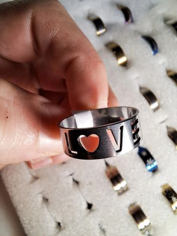 Bague acier inoxydable silhouette