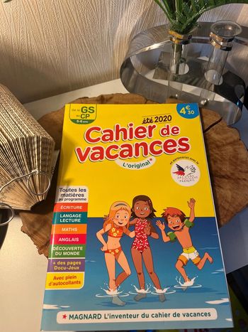 Livre cahier de vacances de la GS au CP