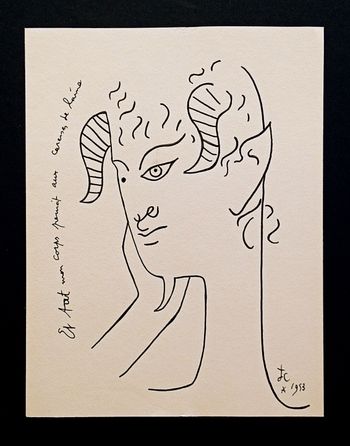 Dessin art déco portrait cubisme 