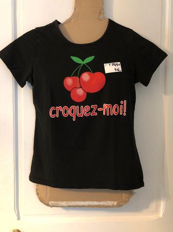 1114-tee-shirt noir T 38/40