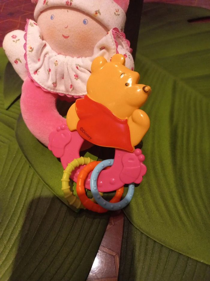 Jeux d'éveil bébé fille anneaux grelots peluche - photo numéro 2