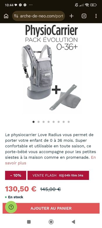 Porte bébé love raduis physiocarrier 