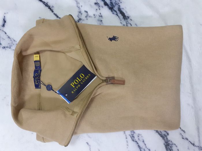 Partager Pull half zip Ralph Lauren - Taille L - Couleur marron logo brodé noir - Neuf - photo numéro 1