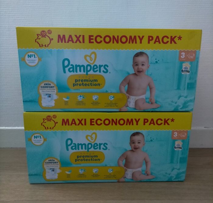 Lot couches Pampers premium taille 3