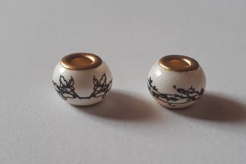 Charms perles noires et blanches