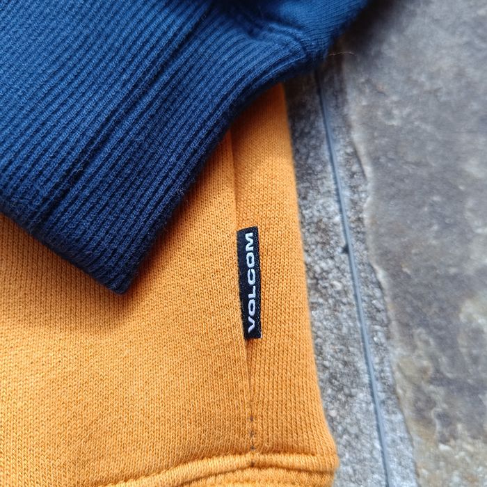 Veste Gilet Full Zip Volcom à capuche Neuf taille M Bleu marine Camel et Gris logo brodé - photo numéro 5