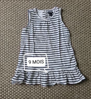 Robe à rayures marine - 9 mois