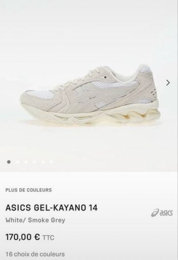 ASICS  gel  kayano 14 daim blanc cassé 41,5