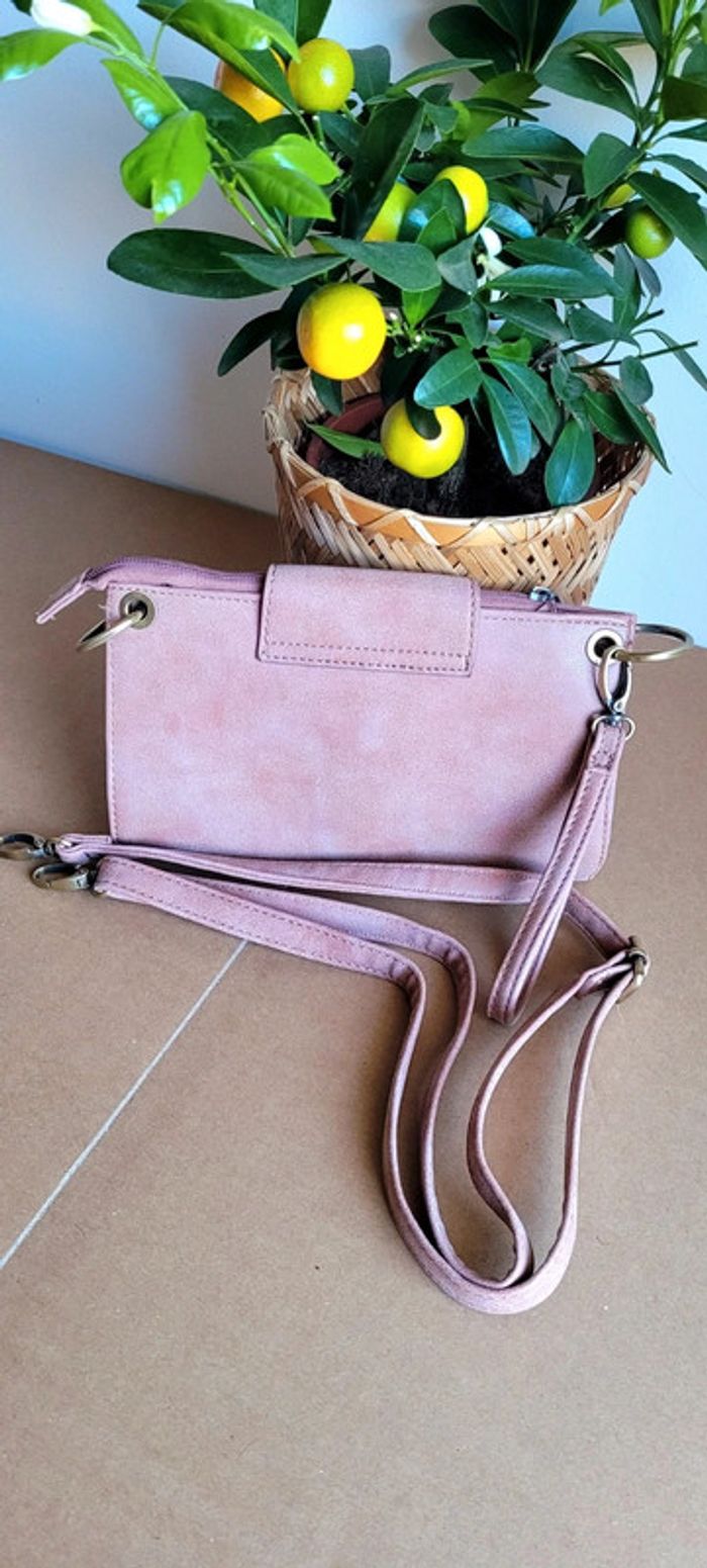 Sac à main rose poudrée tout neuf avec anse - photo numéro 3