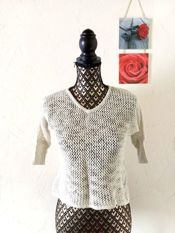 🌸Pull très léger façon crochet, Mim, taille S 36