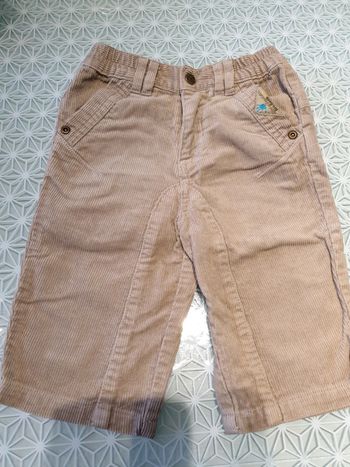 Pantalon velours ras vert baudet 9 mois