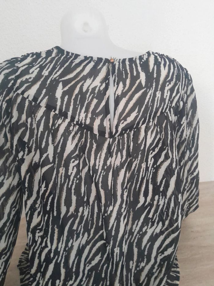 Blouse manches longues transparente💫zébré noire doré 💫Beaucoup store 💫Taille 38-M - photo numéro 8