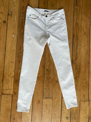 Pantalon jeans blanc skinny 38 Follow me