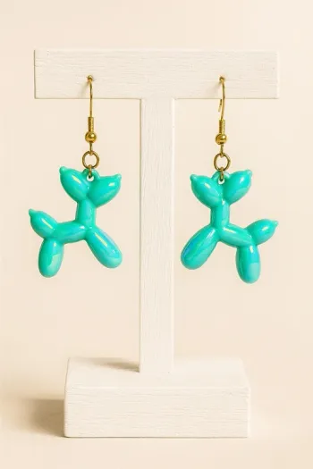 Boucles d’oreilles ballons chien bleu