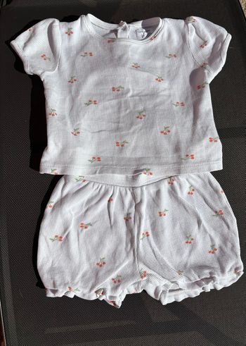 Pyjama été 24 mois cerises 2 pièces fille gaze de coton verbaudet
