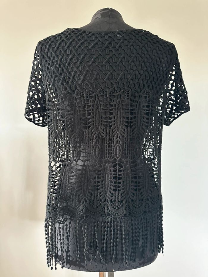 Haut en maille crochet noire - photo numéro 3