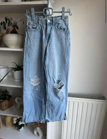 Jean Wide leg fendu