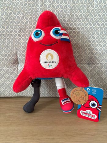 Peluche "La Phryge Paralympique 21cm " JO Paris 2024