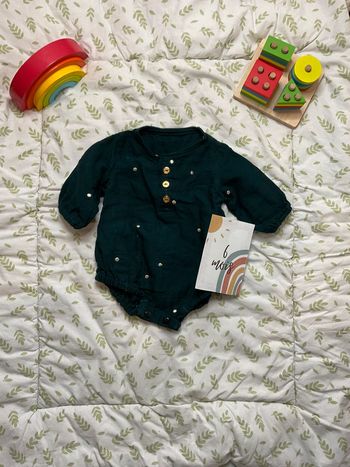 body manches longues épais kaki et argent 6 mois fait main