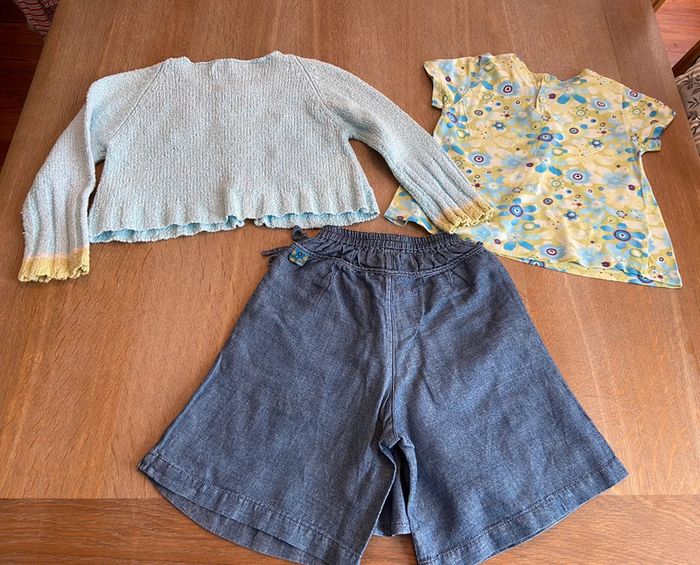 Ensemble jupe-short, teeshirt et gilet Catimini taille 4 ans - photo numéro 17