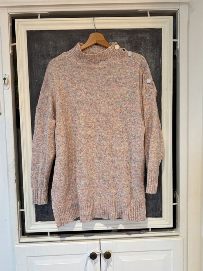 Pull femme Bonobo taille M rose chiné