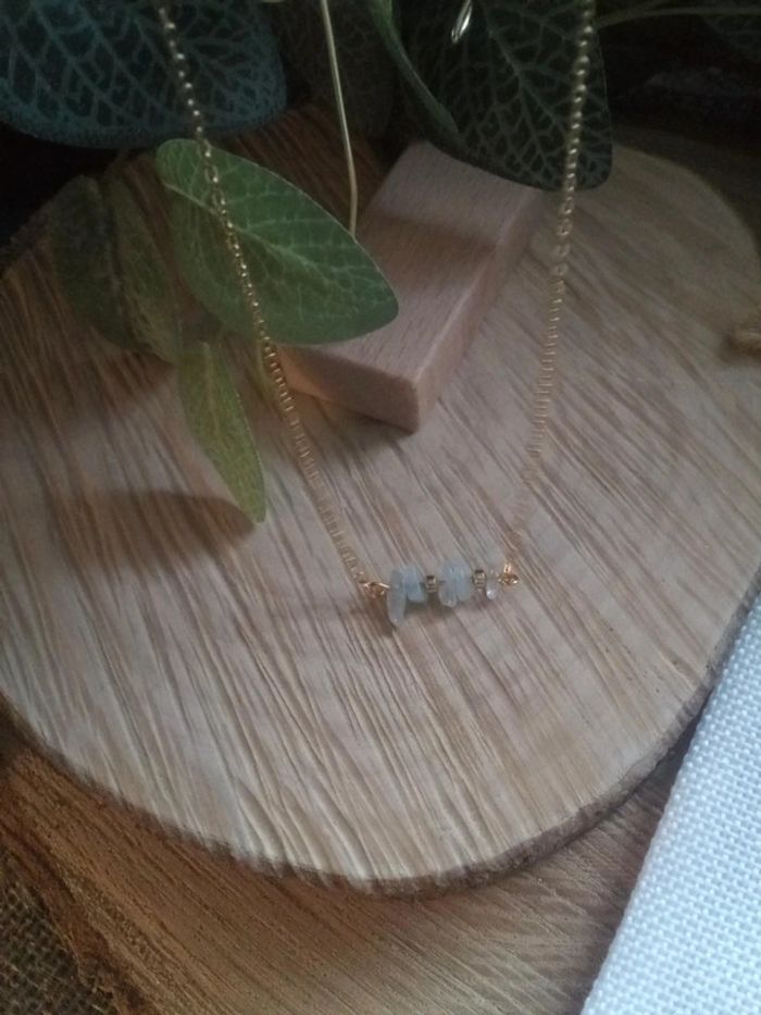 Collier en pierres aigue-marine - photo numéro 3