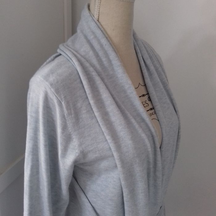 GILET BLEU CIEL CL CHÂLE - ZARA - T.L - photo numéro 4