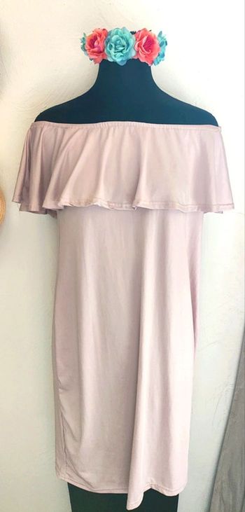 Robe de grossesse Bardot rose clair