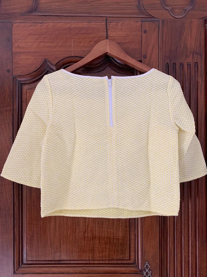 Blouse courte été jaune clair Naf Naf - photo numéro 3