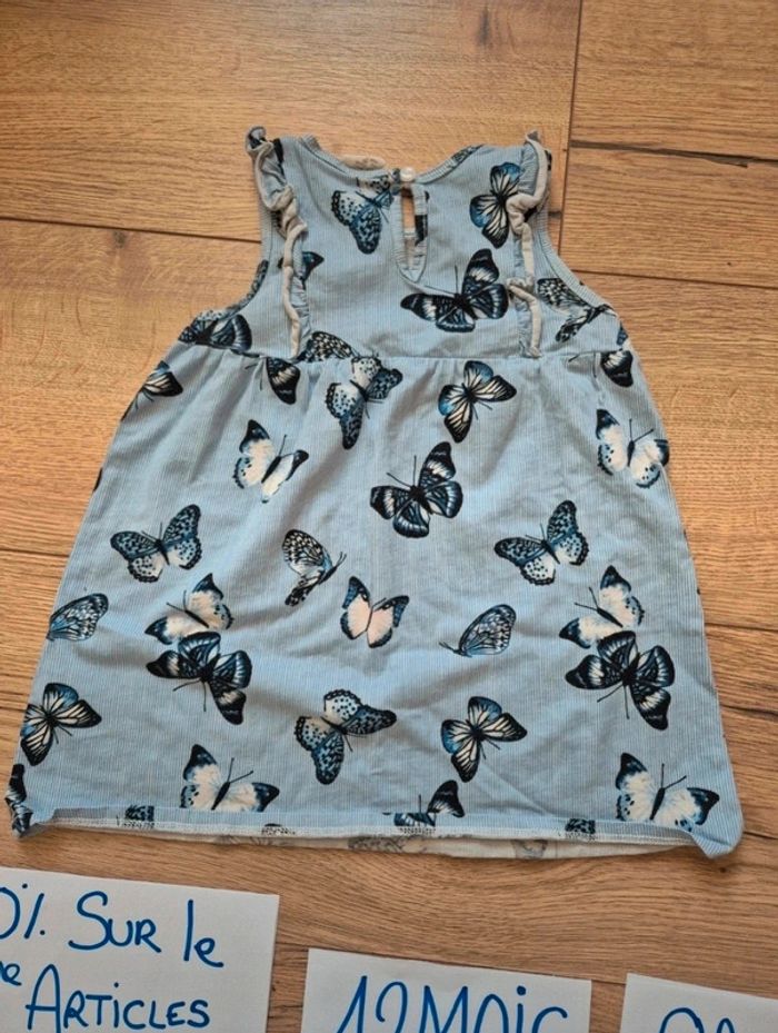 Robe bleu papillons 🦋 et culotte cache couche - photo numéro 6
