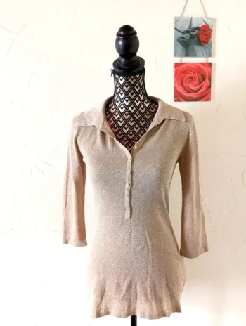 🌸Pull tunique, fin, manches 3/4, Yessica, Taille S