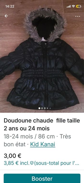 Doudoune fille 2 ans 