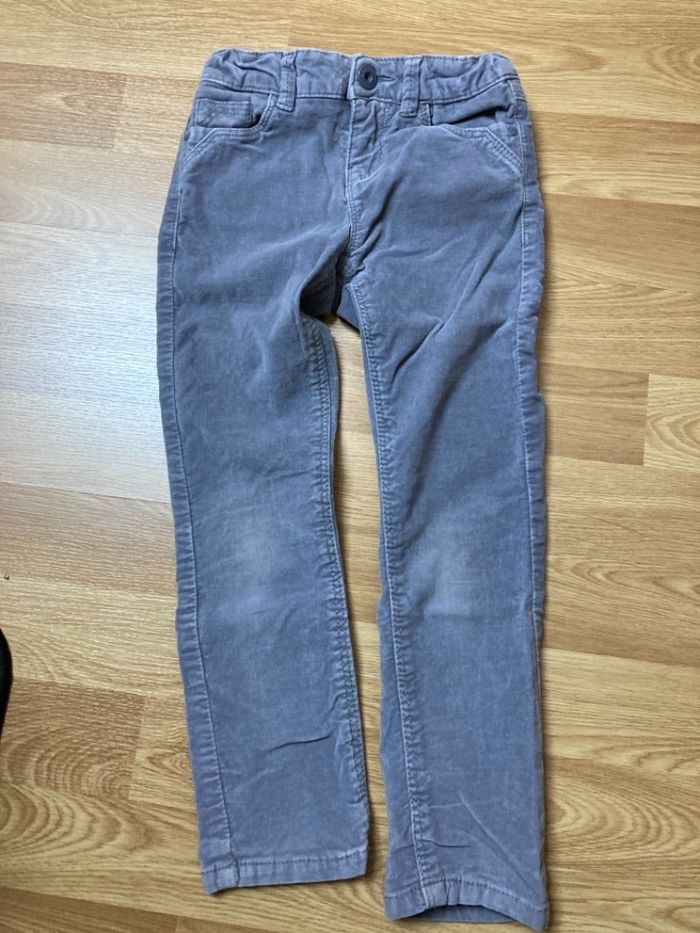 Pantalon velours gris clair