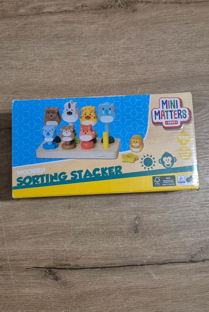 Jouet en bois à empiler animaux - photo numéro 5