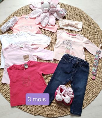 Lot 3 mois bebe fille 10 articles