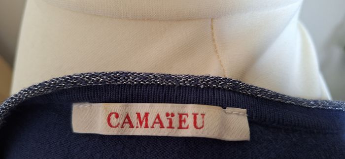 Pull sérigraphie Hollywood bleu taille M Camaïeu - photo numéro 5