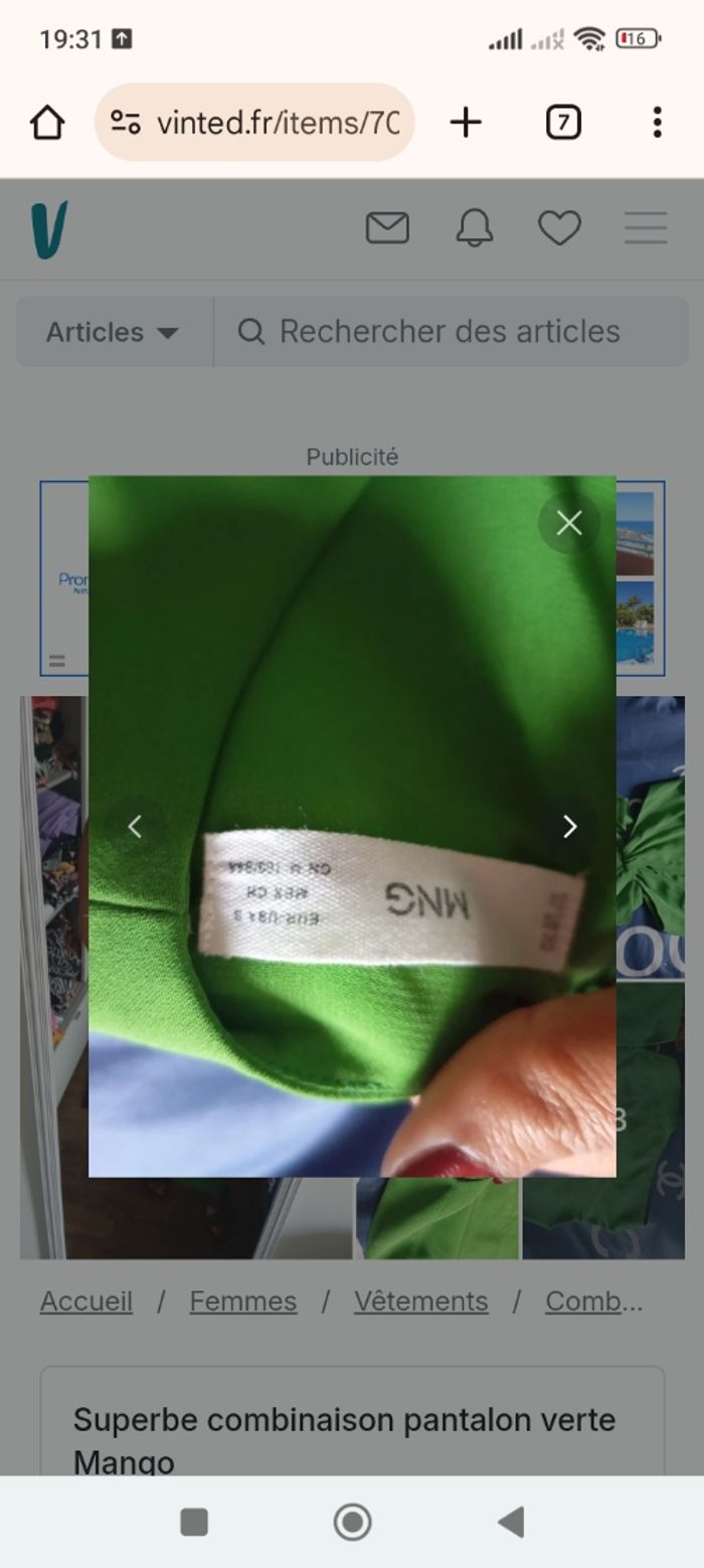 Combinaison pantalon verte Mango - photo numéro 4