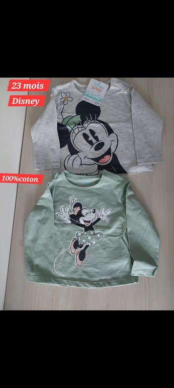 Lot de 2 haut vert et gris fille 23mois 