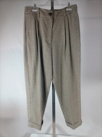 Pantalon vintage petit carreau noir et blanc - vichy noir & blanc - A065