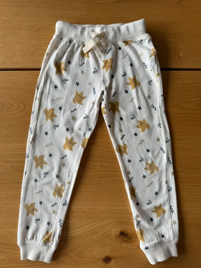 Pyjama molleton et coton 2 pièces ML bleu/blanc avec étoile - Taille 4 Ans - photo numéro 10