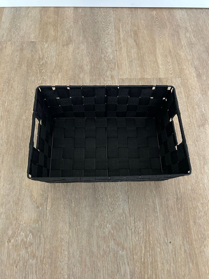 Panier de rangement plastique tressé noir - photo numéro 2